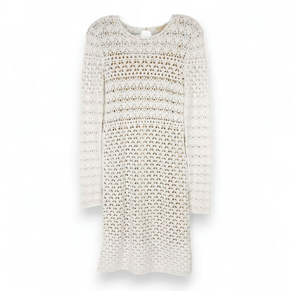 NWOT Michael Kors Crocheted White Bodycon Dress XS Cottagecore Old Money Boho - Picture 1 of 11